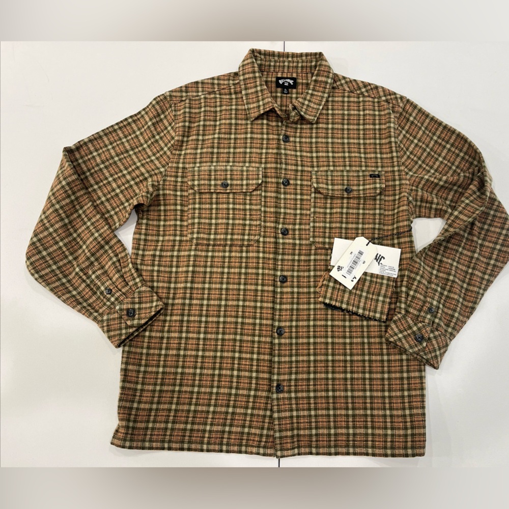 SOLD Billabong Mens Offshore Long Sleeve Button Up Flannel Shirt Size L